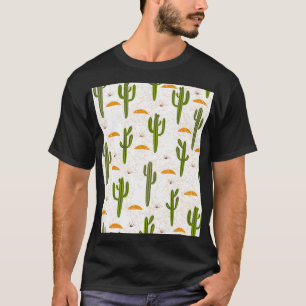 Camiseta Areia de Cacto: Sem Costura no Estilo Mexicano.