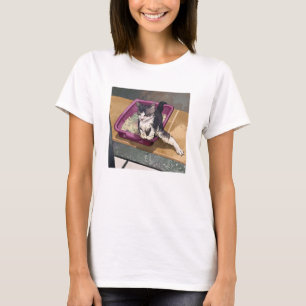 Camiseta Areia De Gato Com Uma Perna Engraçada