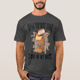 Camiseta Areia Nos Meus Boots Amantes de Música Country vin