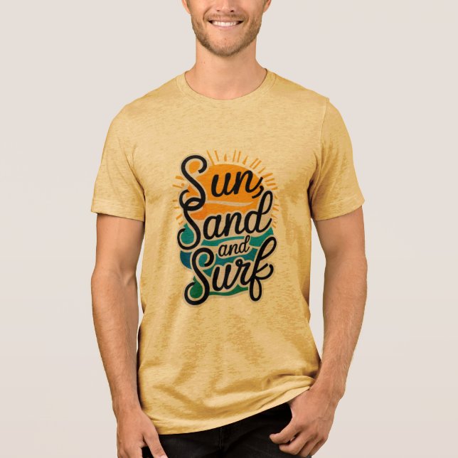 Camiseta Areia solar e Surf (Frente)