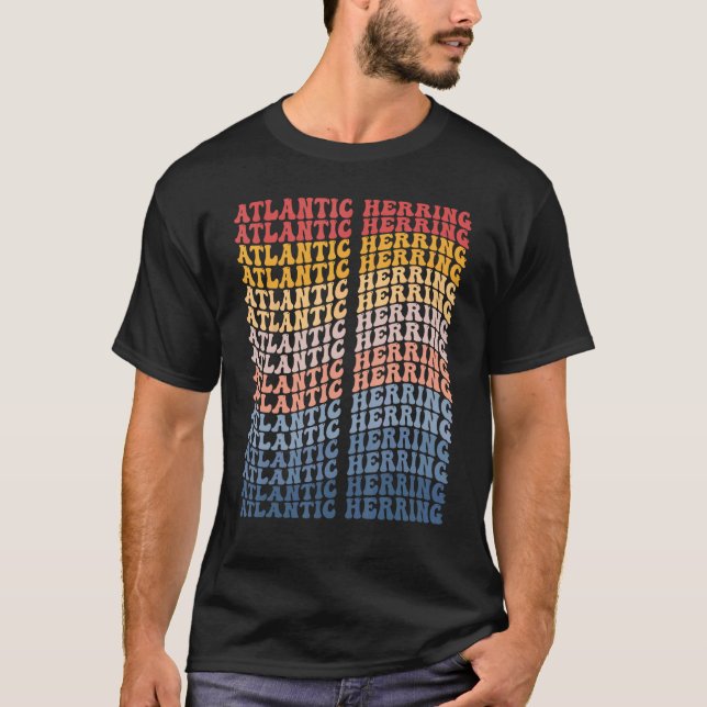Camiseta Arenque Atlântico Groovy Peixe Retro (Frente)