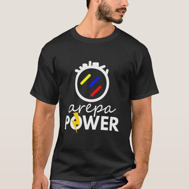 Camiseta Arepa Power Latin Pride Funny Flag Dom Tee (Frente)
