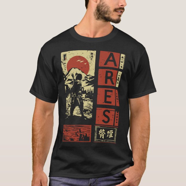 Camiseta Ares Grego - Estilo Samurai Japonês (Frente)