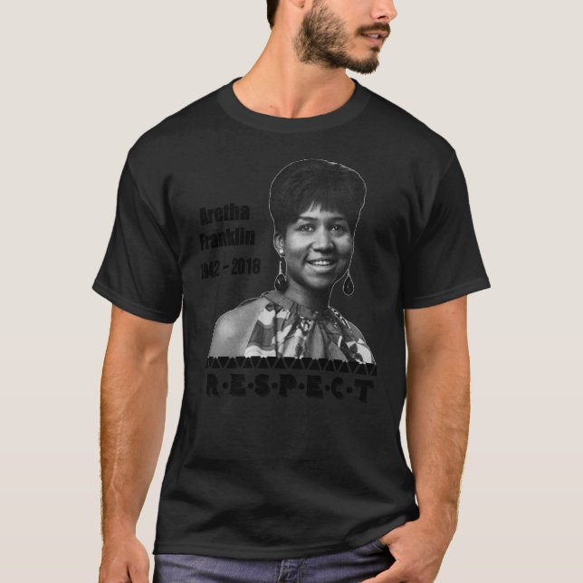 Camiseta Aretha Franklin 1942 - 2018 Respeita o T- Essencia (Frente)