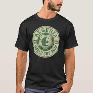 Camiseta Argélia Copa do Mundo 2026 Emblema Vintage Retro F