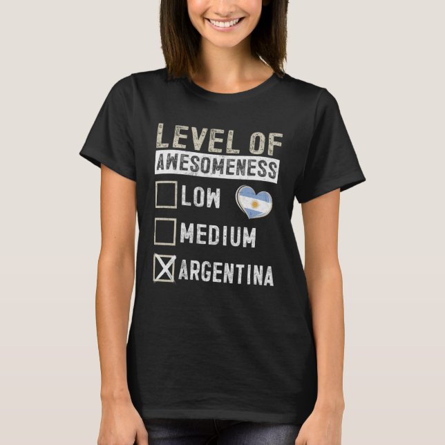 Camiseta Argentina Bandeira Argentinos Nível De Consciência (Frente)