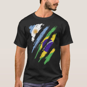 Camiseta Argentina Bandeira Brasil Cultivou Greve de País P