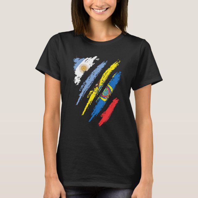 Camiseta Argentina Bandeira Equador Cultivou Faixa Patrióti (Frente)
