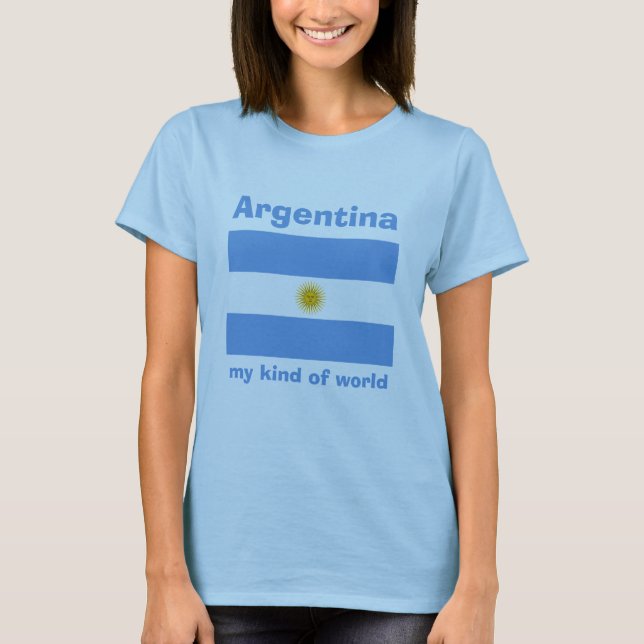 Camiseta Argentina Bandeira + Mapa + Texto (Frente)