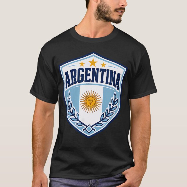 Camiseta Argentina Com Bandeira da Argentina (Frente)