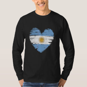 Camiseta Argentina Coração Bandeira Argentina Orgulho Argen