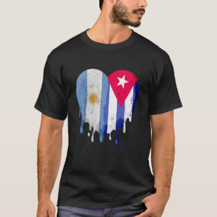 Camiseta Argentina Cuba Flag Hearzen Grown Patriot Co