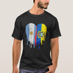 Camiseta Argentina Equador Bandeira Coração Cidadão Crescid