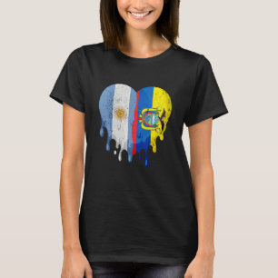 Camiseta Argentina Equador Bandeira Coração Cidadão Crescid