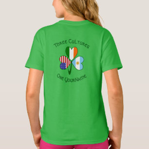 Camiseta Argentina EUA Irlanda Flagres Shamrock Seu Nome