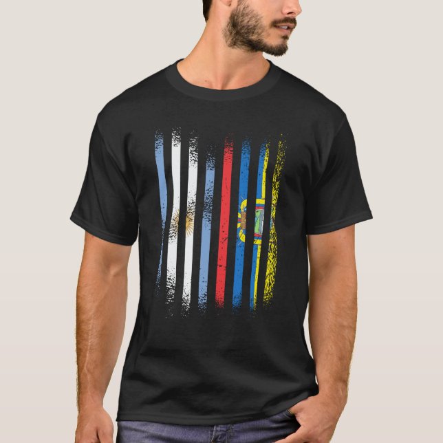 Camiseta Argentina Flag Ecuador Grown Country Flags Stripes (Frente)