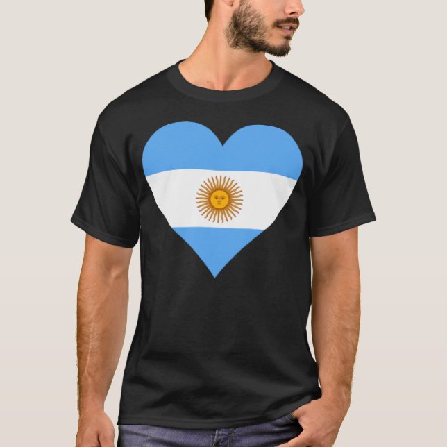 Camiseta Argentina Flag Heart Argentina Love Argentina (Frente)