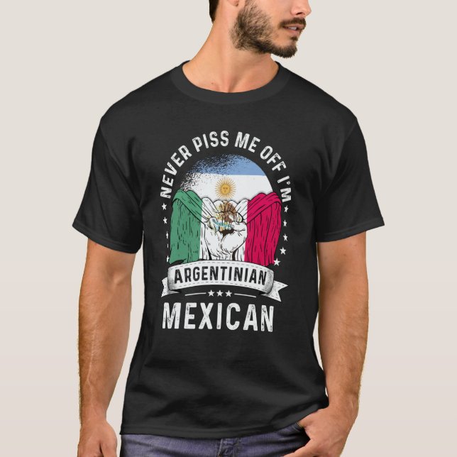 Camiseta Argentina Flag Mexico Grown  Humor Citizen Pride (Frente)