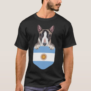 Camiseta Argentina Flag Miniature Bull Terrier Dog Pocke