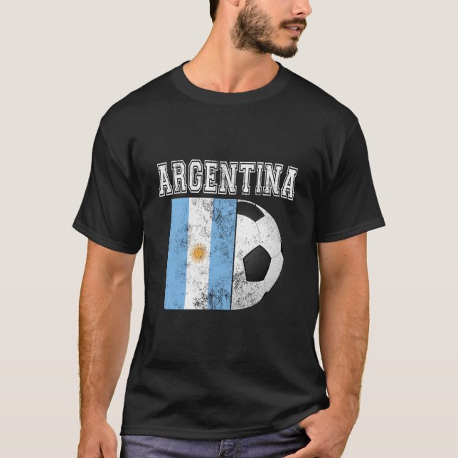 Camiseta Argentina Flag Soccer Futbol Football (Frente)