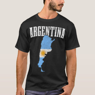 Camiseta Argentina - Mapa do Orgulho Argentino da Bandeira