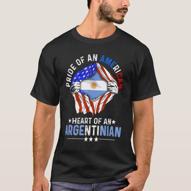 Camiseta Argentinian American America Pride Foreign Argenti (Frente)