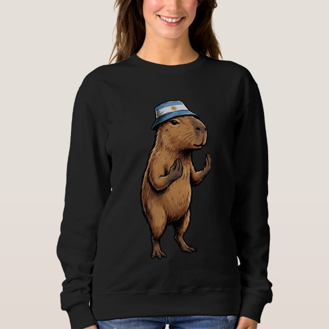 Camiseta Argentinian Capybara Argentina Flag Funny Argentin (Frente)
