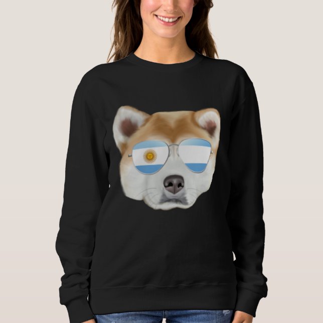 Camiseta Argentinian Flag Akita Dog Argentina Pocket (Frente)
