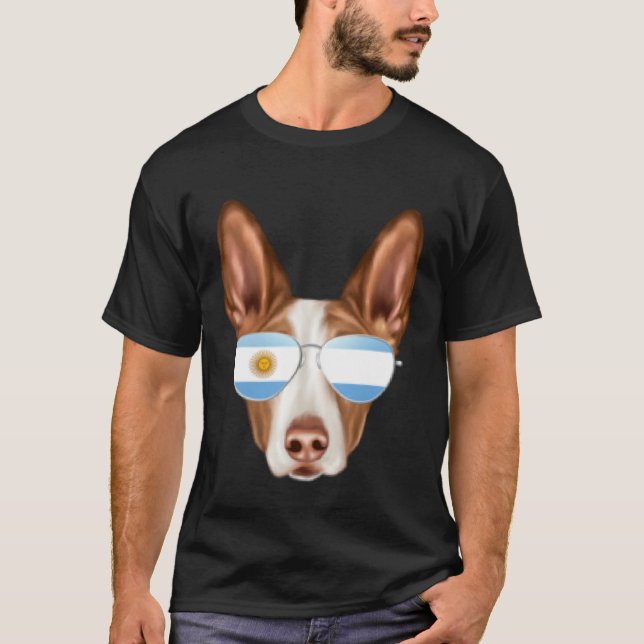 Camiseta Argentinian Flag Ibizan Hound Dog Argentina Pocket (Frente)