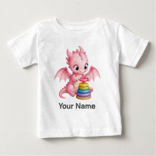 Camiseta Argolas Empilháveis de Bebê Dragão Personalizadas 