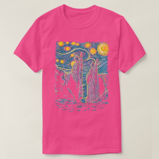 Camiseta Argonath Starry Night Van Gogh Style (Frente do Design)