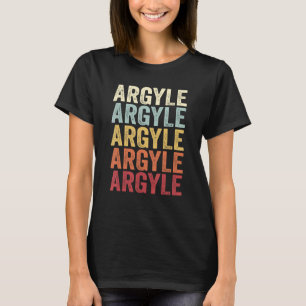 Camiseta Argyle Texas Argyle TX Retrô Texto Antigo