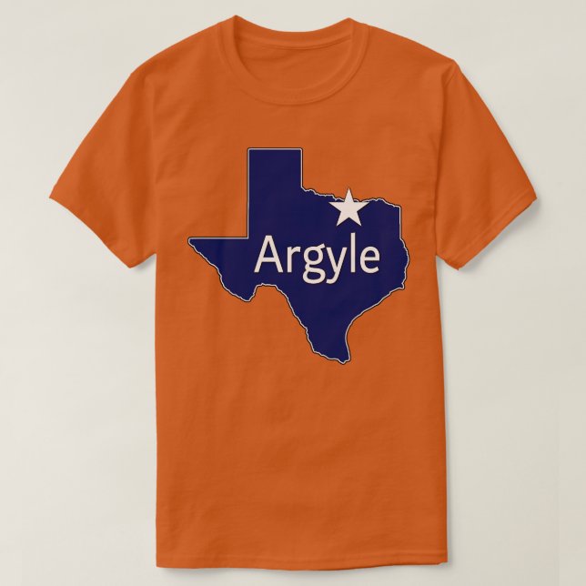 Camiseta Argyle Texas Lone State Map TX City Marinho Azul (Frente do Design)