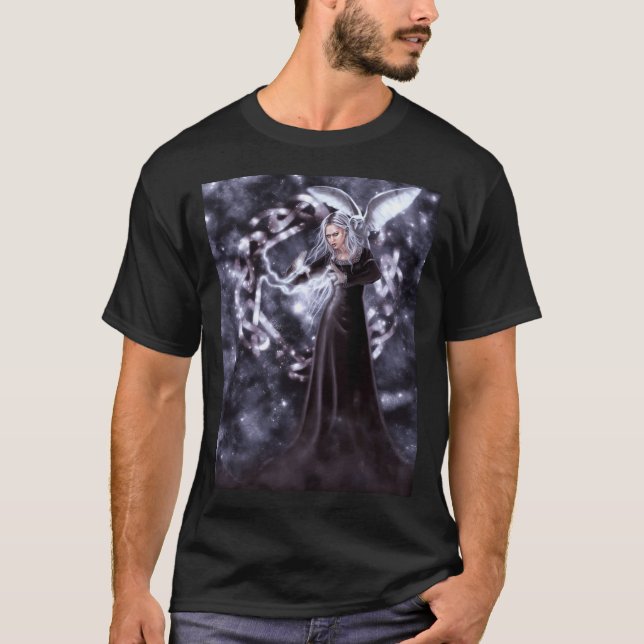 Camiseta Arianrhod - Deusa Com Estrelas E Nó Celta (Frente)