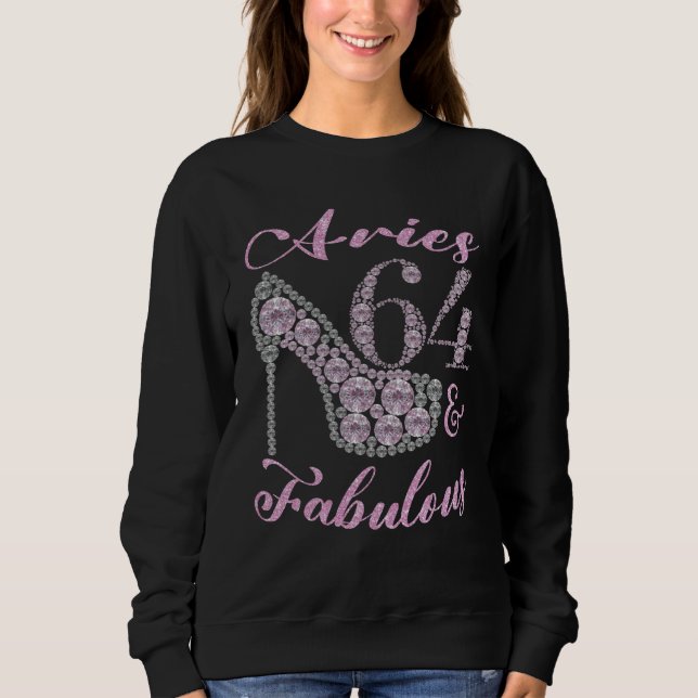 Camiseta Aries 64 & Fabulously Sparkly High Heels 64th Happ (Frente)