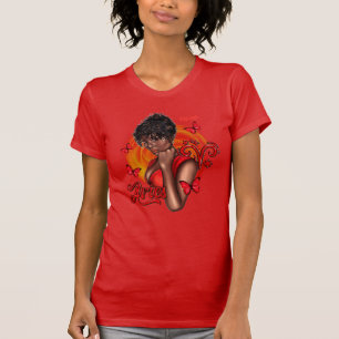 Camiseta Áries Diva Preta Vibrante com Energia Dinâmica
