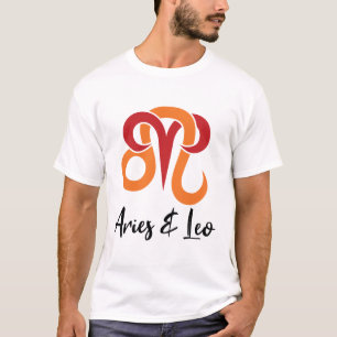 Camiseta Aries e Leo Zodiac Casais Horoscópio