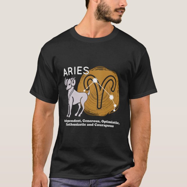 Camiseta Aries Facts Aries Zodiac Sinal Aries King (Frente)