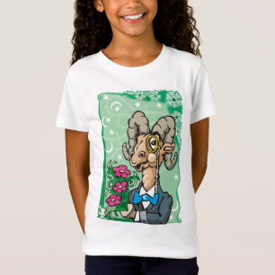 Camiseta Aries floral com Monocle e laço