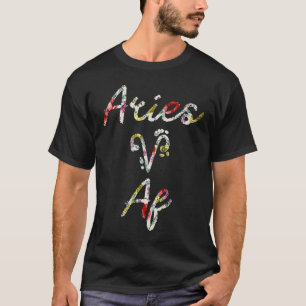 Camiseta Aries Floral Nascer em março de abril Aries A