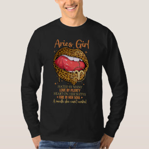Camiseta Aries Girl Amada Por Incêndio Em Sua Alma Leopar