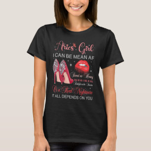 Camiseta Aries Girl Birthday Horoscope Zodiac Bday Party Wo