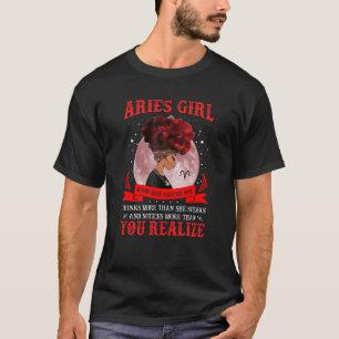 Camiseta Aries Girl Black Queen Aniversário Março Dia de Ab