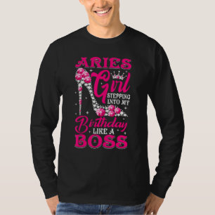 Camiseta Aries Girl Entrando No Meu Aniversário Como Um Che