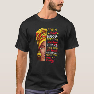 Camiseta Aries Girl Queen Melanin Afro Queen Black Zodibok 