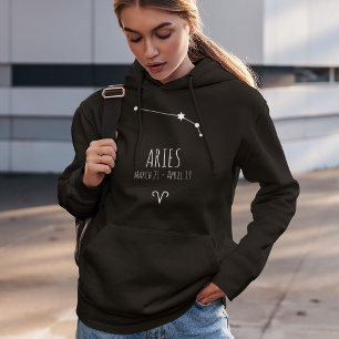 Camiseta Aries Hoodie (constelação) Zodiaca personalizada