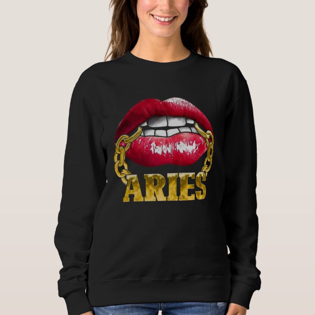 Camiseta Aries Horoscope Juicy Lips Chain for African Ameri (Frente)