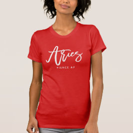 Camiseta Aries Horoscope Script Chic Moderno Sinal Zodiac T