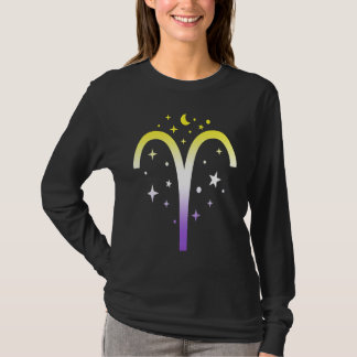 Camiseta Aries Nonbinary LGBTQ Zodiac Sign Astrology Non bi