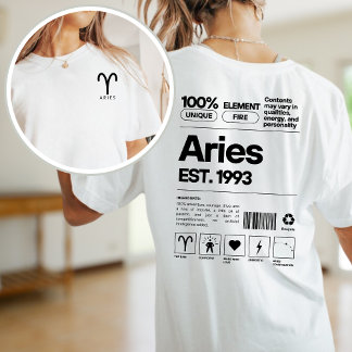 Camiseta Aries Personalizado Astrologia Zodíaca Astrologia